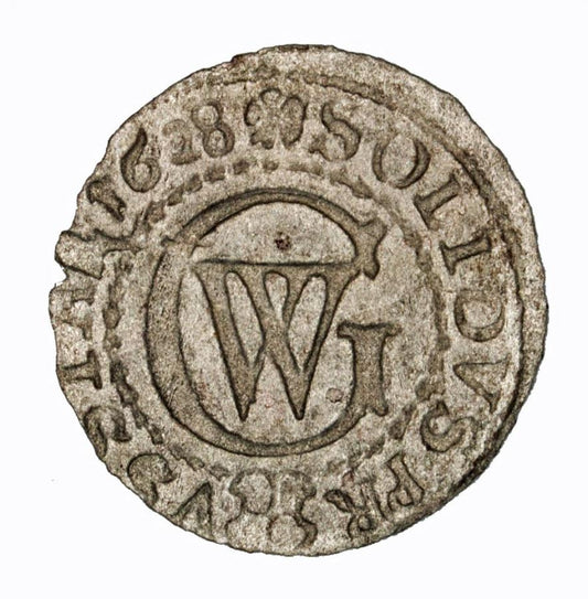 Szeląg 1628 Jerzy Wilhelm Księstwo Pruskie Królewiec